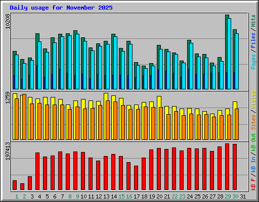 Daily usage for November 2025