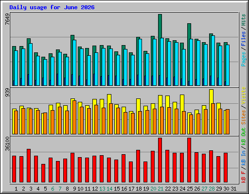 Daily usage for June 2026