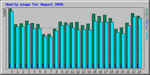 Hourly usage for August 2026